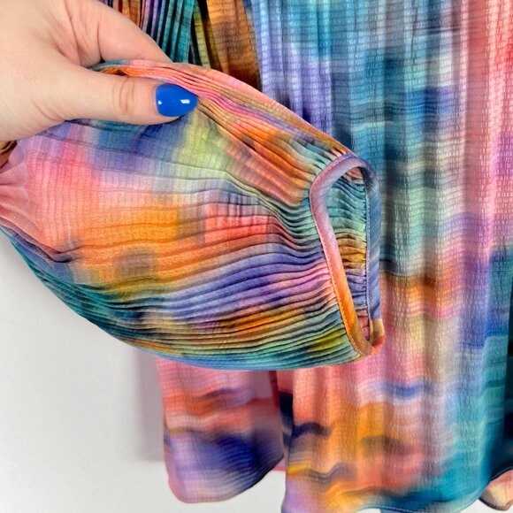 Tanya Taylor Shanalee Top Shirt Accordion Pleated Long Sleeve Size Small S EUC - Picture 5 of 13